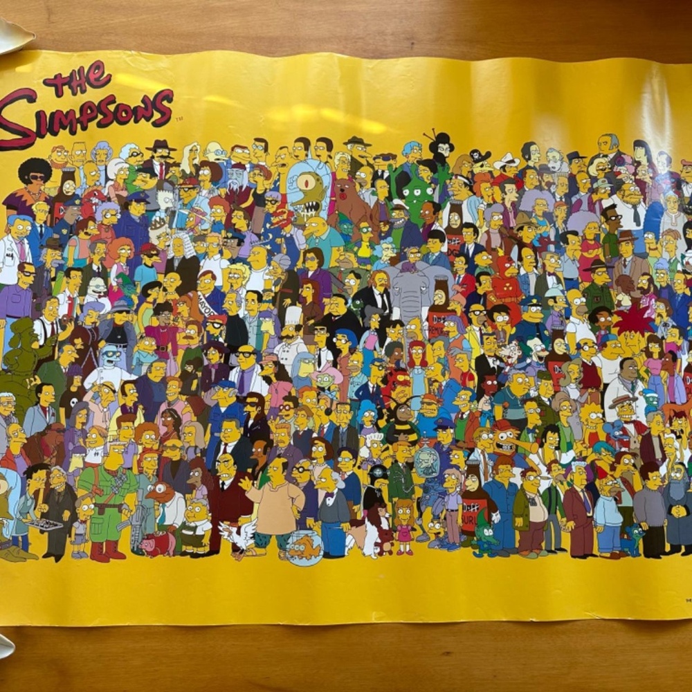 Vintage 2000 The Simpsons 521 Characters Poster by Scorpio